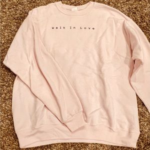 Light pink Walk In Love oversized sweatshirt